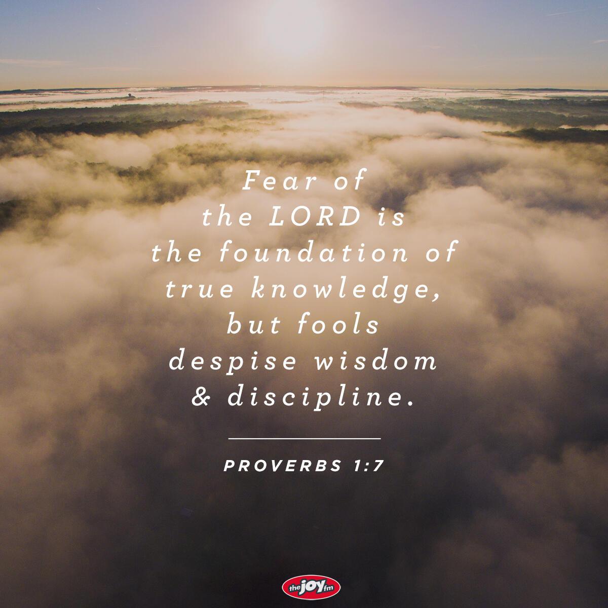 Verse of the Day - Proverbs 1:7 | The JOY FM