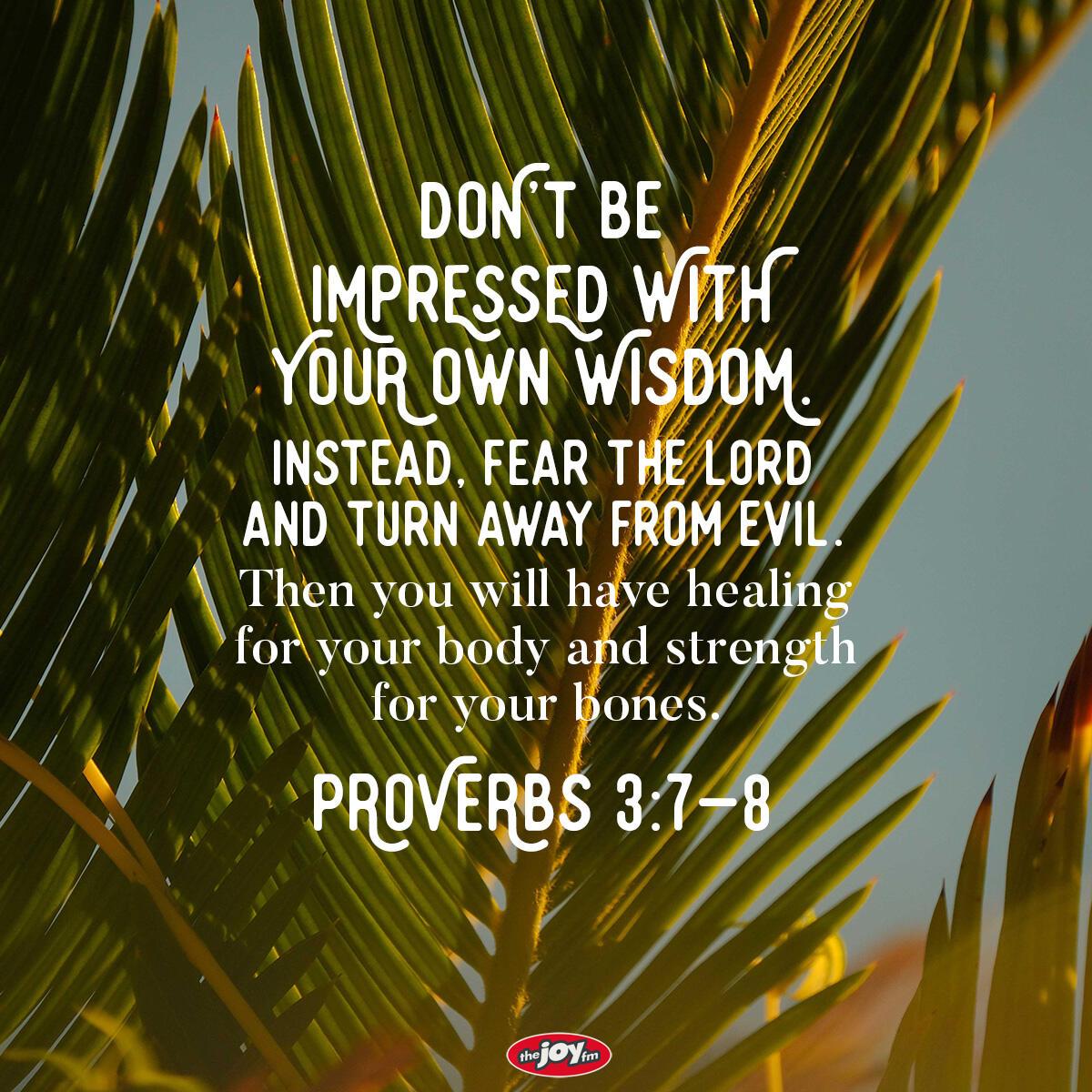 Proverbs 3:7-8 - Verse of the Day